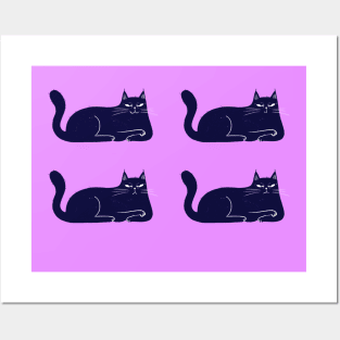 Moody blue cat moods Posters and Art